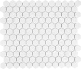 Glazed Porcelain Hexagon Mosaic Tiles - 1 Inch White Tiles