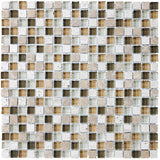 Bliss Bamboo Stone and Glass Square Mosaic Tiles