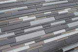 Feel Series Argento Textured Strip Mosaic Tiles