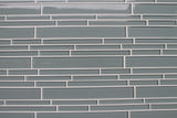 Chimney Smoke Gray Linear Glass Mosaic Tile