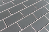 Chimney Smoke Gray 3x6 Glass Subway Tiles - Rocky Point Tile - Glass and Mosaic Tile Store