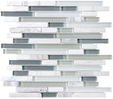 Bliss Glass and Stone Linear Mosaic Tiles Combo Pack - Cool
