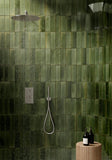 Look 2"x 9" Glazed Porcelain Subway Tiles - Oliva Green Glossy