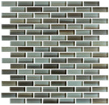 Utaupia Taupe Hand Painted Glass Mosaic Subway Tiles - Rocky Point Tile - Glass and Mosaic Tile Store
