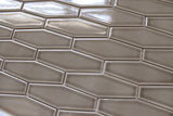 Atlanta Elongated 3D Hexagon Mosaic Tiles - Light Gray