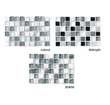 Bliss Glass and Stone Square Mosaic Tiles Combo Pack - Cool