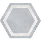 Form 7” x 8” Hexagon Cement Look Glazed Porcelain Tiles - Framed Tide