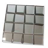 Illusion 3D 3x3 Beveled Glass Mosaic Tiles - Iron Gate