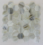 Sea Shell Recycled Hexagon Glass Mosaic Tile