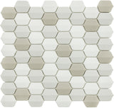 Vetro D'Terra Glass Calacatta Elongated Hexagon Mosaics