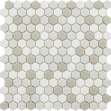 Vetro D'Terra Glass Calacatta Hexagon Mosaics