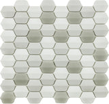 Vetro D'Terra Glass Carrara Elongated Hexagon Mosaics