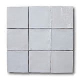 9 Sq Ft Boxes of Mestizaje Zellige 5 x 5 Ceramic Tiles - White Decor