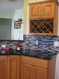 Bliss Midnight Stone and Glass Linear Mosaic Tiles - Rocky Point Tile - Glass and Mosaic Tile Store