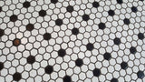 Glazed Porcelain Hexagon Mosaic Tiles - 1 Inch Black and White Tiles