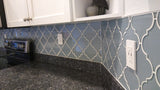Jasper Blue Gray Arabesque Glass Mosaic Tiles - Rocky Point Tile - Glass and Mosaic Tile Store