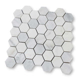 Bianco Carrara Marble 2 Inch Hexagon Mosaic Tiles