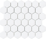 Glazed Porcelain Hexagon Mosaic Tiles - 2 Inch White Tiles