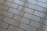 Stainless Steel 2x6 Brick Mosaic Tiles - Rocky Point Tile - Glass and Mosaic Tile Store