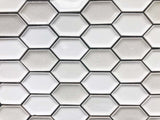 Honeycomb Beveled Picket Porcelain Mosaic Tiles - Pearl White