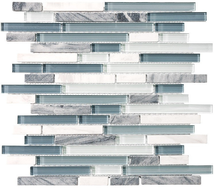 Bliss BSWS Stone and Glass Linear Mosaic Tiles - Rocky Point Tile - Glass and Mosaic Tile Store