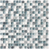 Bliss Glass and Stone Square Mosaic Tiles Combo Pack - Cool