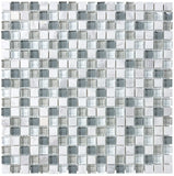 Bliss Glass and Stone Square Mosaic Tiles Combo Pack - Cool