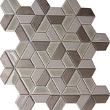 Glaze Craze Hexagon Porcelain Mosaic Tiles - Siena Silver