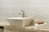 Glaze Craze Oval Porcelain Mosaic Tiles - Bone White