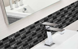 Sparkle Black Glass Mosaic Subway Tiles - Rocky Point Tile - Glass and Mosaic Tile Store