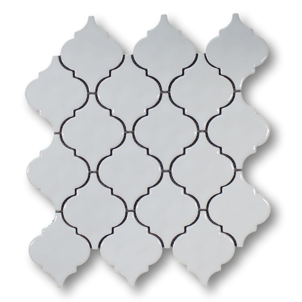 Ceramic Arabesque Mosaic Tiles - White