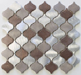 Casablanca Brushed Aluminum Arabesque Mosaic Tiles - Rocky Point Tile - Glass and Mosaic Tile Store