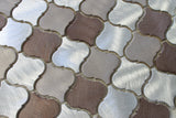 Casablanca Brushed Aluminum Arabesque Mosaic Tiles - Rocky Point Tile - Glass and Mosaic Tile Store