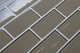 Manhattan Taupe Brown 3x6 Glass Subway Tiles - Rocky Point Tile - Glass and Mosaic Tile Store