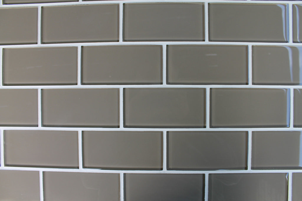 Manhattan Taupe Brown 3x6 Glass Subway Tiles - Rocky Point Tile - Glass and Mosaic Tile Store
