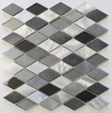 Kings Cross Diamond Brushed Aluminum and Glass Mosaic Tiles - Rocky Point Tile - Glass and Mosaic Tile Store