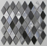 Kings Cross Diamond Brushed Aluminum and Glass Mosaic Tiles - Rocky Point Tile - Glass and Mosaic Tile Store