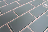 Jasper Blue Gray 3x6 Glass Subway Tiles - Rocky Point Tile - Glass and Mosaic Tile Store