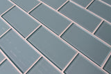 Jasper Blue Gray 3x6 Glass Subway Tiles - Rocky Point Tile - Glass and Mosaic Tile Store