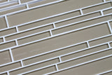 Beach Brown Linear Glass Mosaic Tile - Rocky Point Tile - Glass and Mosaic Tile Store