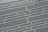 Chimney Smoke Gray Linear Glass Mosaic Tile - Rocky Point Tile - Glass and Mosaic Tile Store