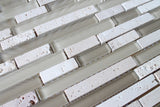 Bliss Creme Brulee Stone and Glass Linear Mosaic Tiles - Rocky Point Tile - Glass and Mosaic Tile Store