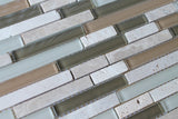 Bliss Bamboo Stone and Glass Linear Mosaic Tiles - Rocky Point Tile - Glass and Mosaic Tile Store