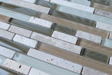 Bliss Bamboo Stone and Glass Linear Mosaic Tiles - Rocky Point Tile - Glass and Mosaic Tile Store