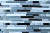 Bliss Midnight Stone and Glass Linear Mosaic Tiles - Rocky Point Tile - Glass and Mosaic Tile Store