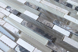 Bliss Cappucino Stone and Glass Linear Mosaic Tiles - Rocky Point Tile - Glass and Mosaic Tile Store