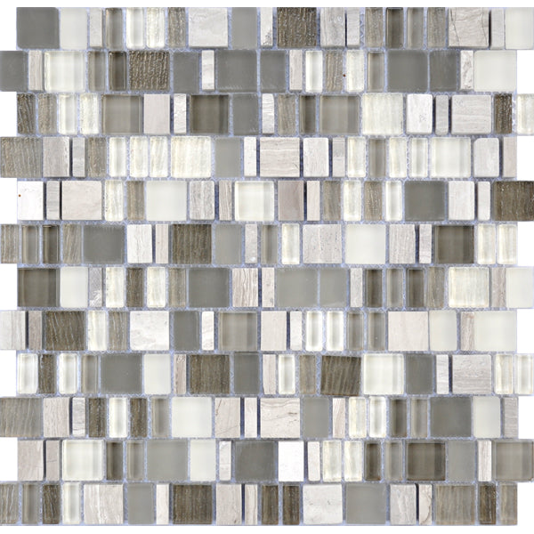 Karma Stone and Glass Mosaic Tiles - Whisper