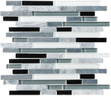 Bliss Glass and Stone Linear Mosaic Tiles Combo Pack - Cool