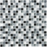 Bliss Midnight Stone and Glass Square Mosaic Tiles