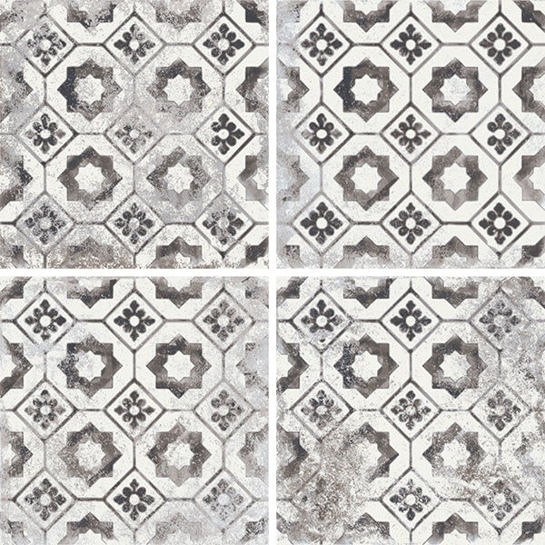 11 Sq Ft Boxes of Mariner 900 8x8 Glazed Porcelain Pattern Floor Tiles - Nera Decor Maioliche 10